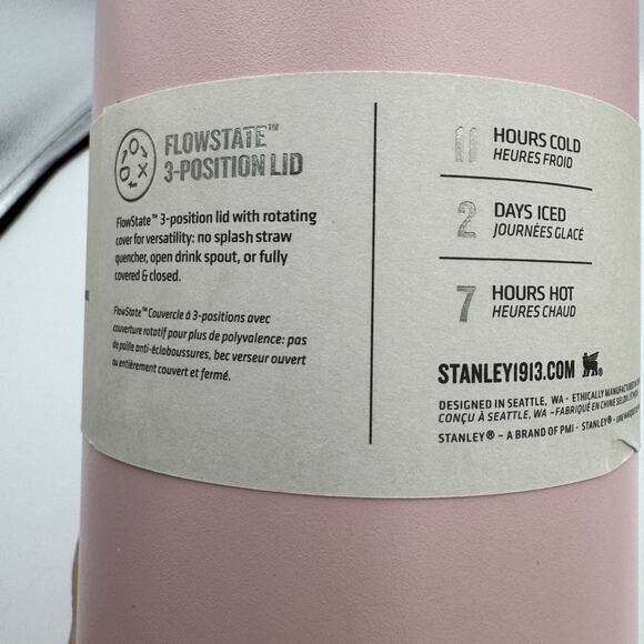 Stanley Quencher H2.0 Tumbler 40oz Cherry Blossom Pink Cup With Straw NIB - Picture 10 of 12